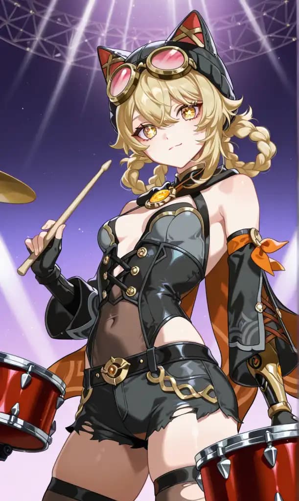 Playing drum