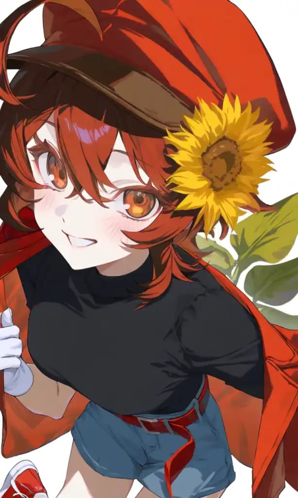 smile and sunflower