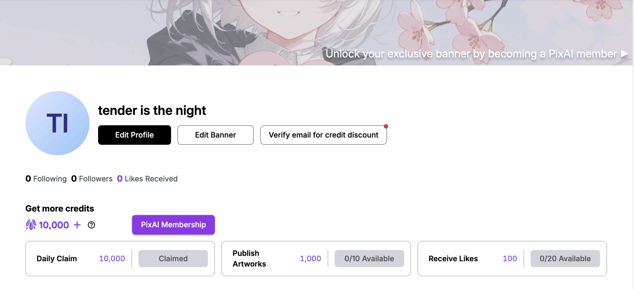User Profile - PixAI