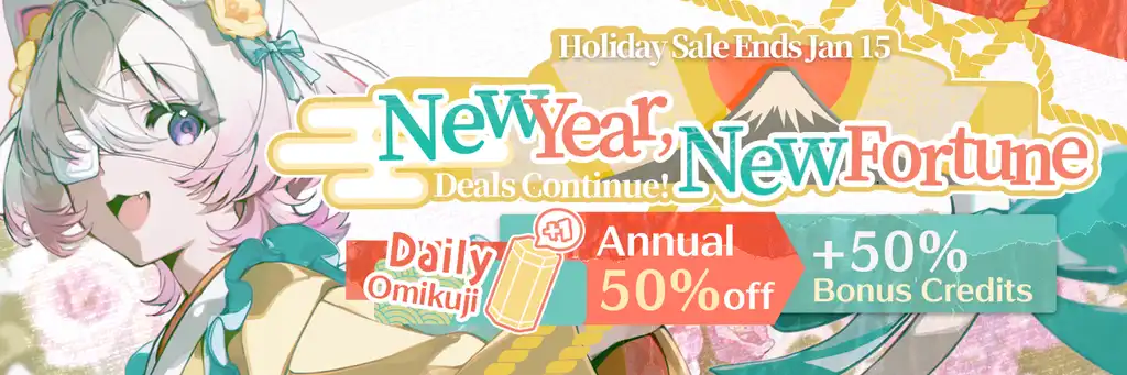 PixAI New Year Fortune Festival – Start the Year Lucky with Mio!