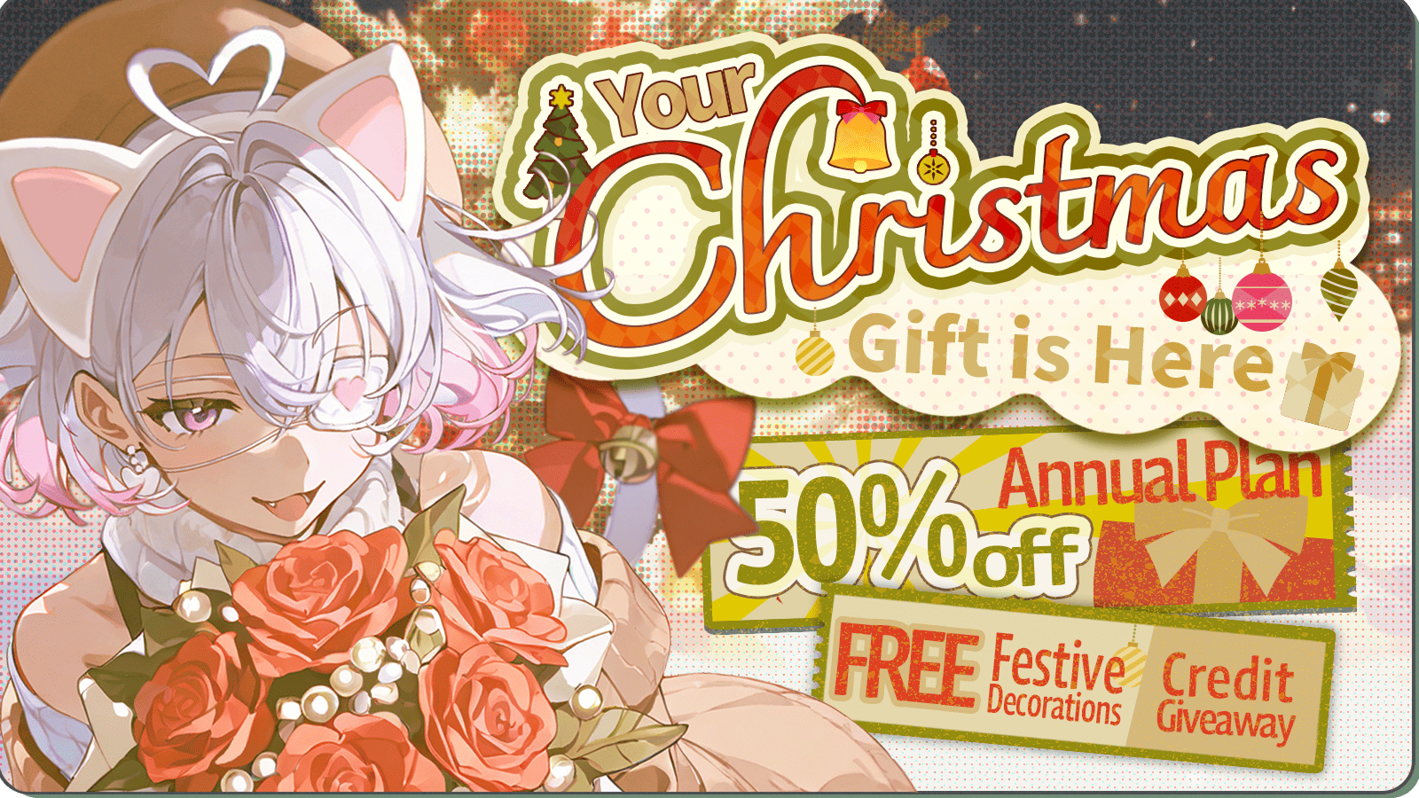 🎄 The PixAI Christmas Special is Now Live! Light Up Christmas with Mio and Uncover Endless Surprises!