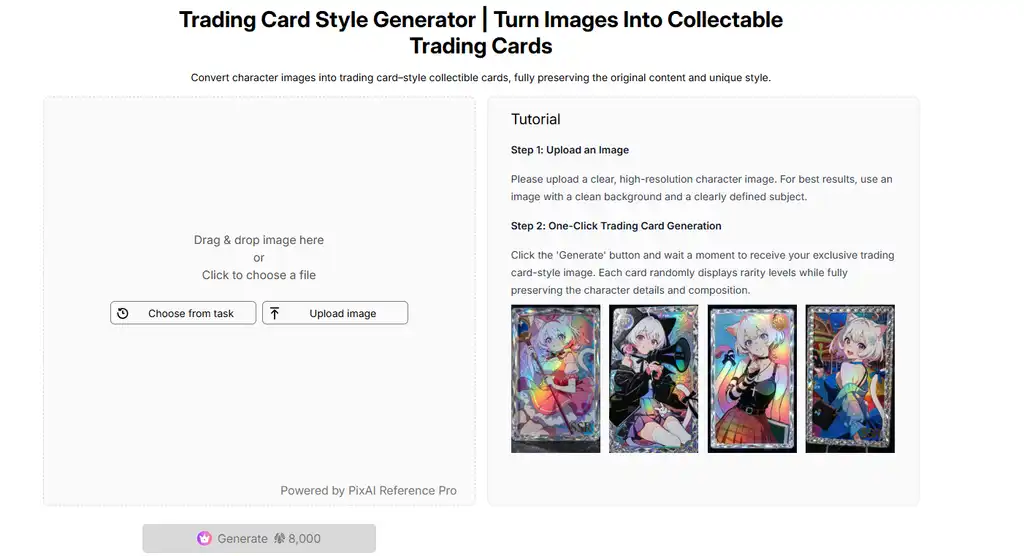📇 Now Live: Trading Card Style Generator