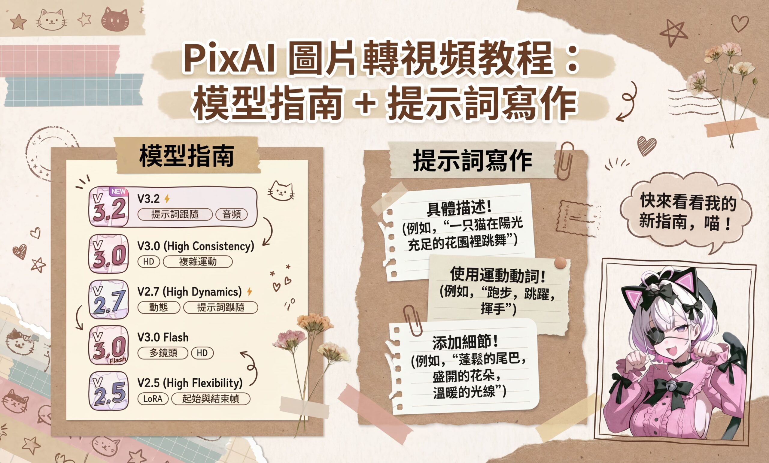 PixAI 圖生影片教學：模型指南與提示詞撰寫技巧