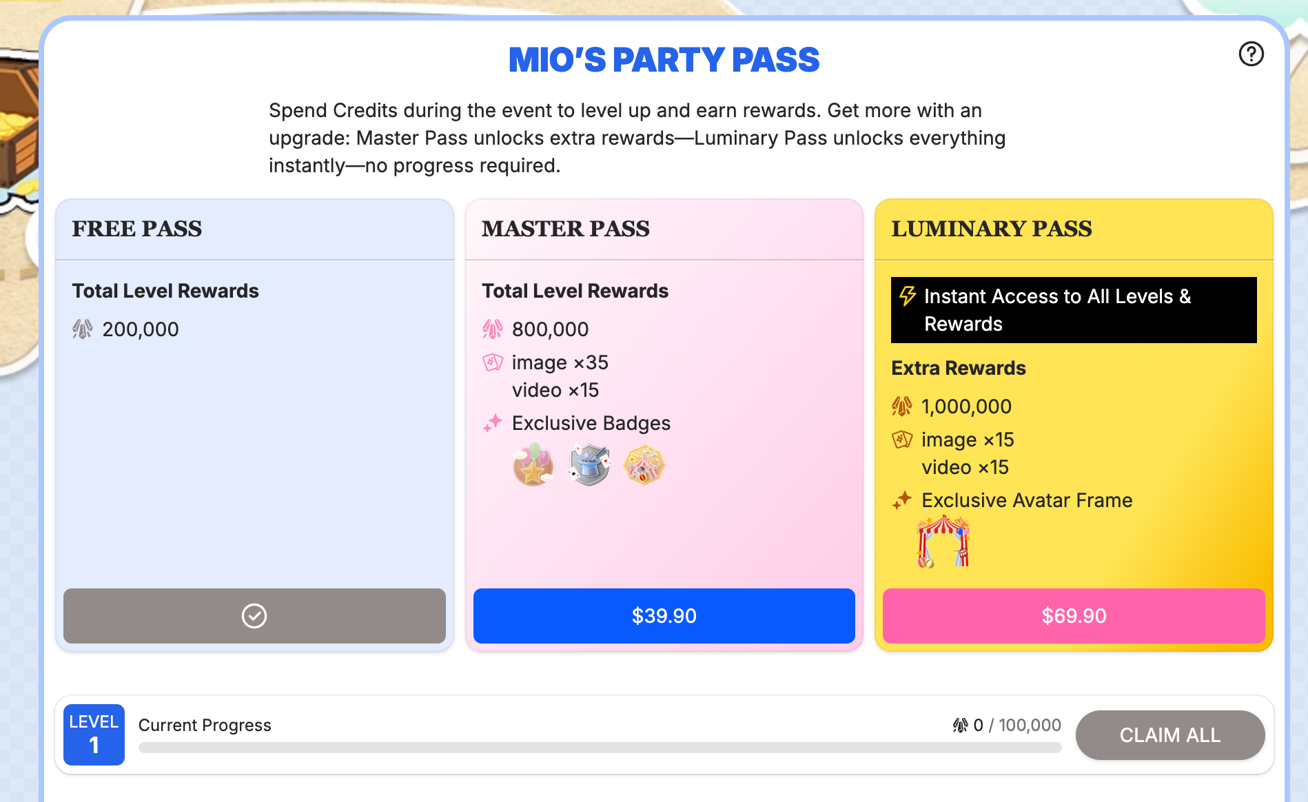 Mio’s Party Pass: Step Into the Spotlight!